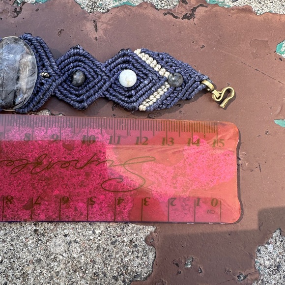 Unique Woven Cotton Bracelet With Agate Stone - Picture 4 of 6